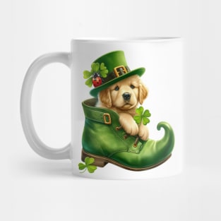 Golden Retriever Dog Shoes For Patricks Day Mug